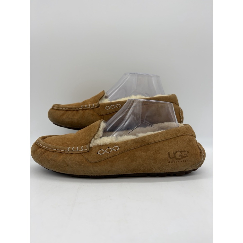 UGG Australia Womens 9 Slippers Ansley Moccasin 3312 Chestnuts Loafers Suede